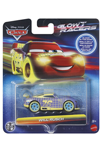 mattel Cars Glow Racers Masinuta Metalica Will Rusch 1:55