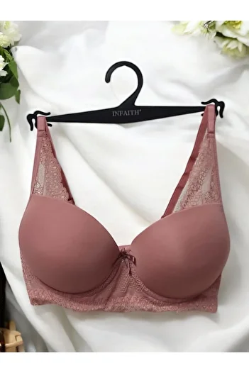 enmodaiçgiyim Powder Lace Detailed Supported Bra