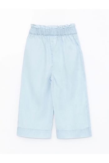 LC Waikiki Lcw Kids Indigo Beli Lastikli Kız Bebek Jean Pantolon