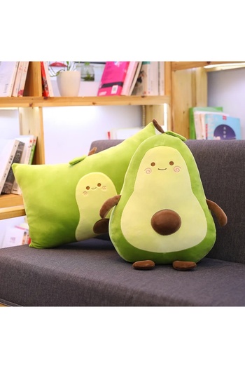 Wolawood Avokado Peluş Yastık Yumuşacık Şirin Eğlenceli Meyve Temalı Renkli Konforlu Lüks Dekoratif Hediyelik