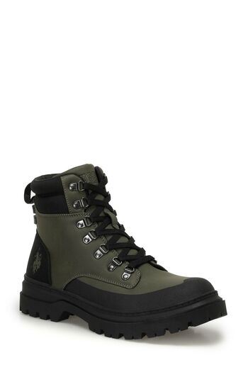 U.S. Polo Assn. Ανδρικές Cool Comfort Biker Αντιολισθητικές Χακί Χειμερινές Μπότες - Ανδρικές Χειμερινές Μπότες