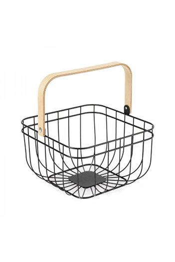 Lacor Square steel basket with handle for fruit, 26x26x18.3 cm