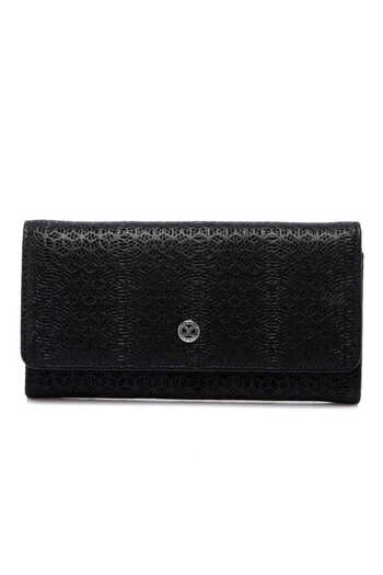 Tergan Women's Black Leather Wallet - S1Cb 00005787 -A41