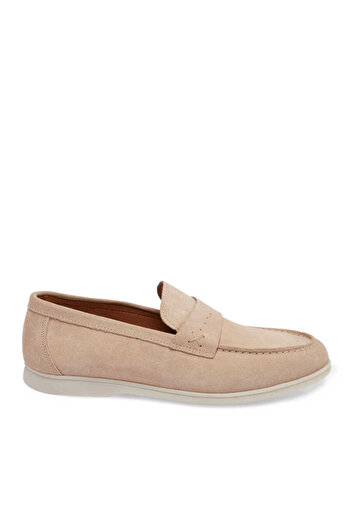 Tergan Bej Hakiki Süet Deri Erkek Loafer - E24I1AY56788-B79