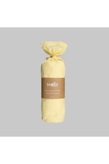Sarev Yellow 160X200 cm 2Pcs Pillowcases Fitted Sheet Set 100% Cotton Double