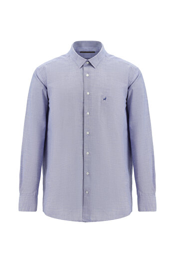 Abdullah Kiğılı Patterned Cotton Italian Shirt - Long Sleeve, Regular Fit