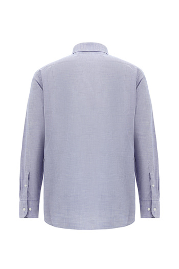 Abdullah Kiğılı Patterned Cotton Italian Shirt - Long Sleeve, Regular Fit