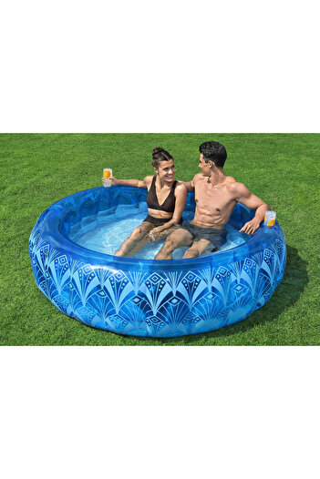 BESTWAY Pool Bohemian Blue 168x53cm | Inflatable Pool | Family Pool Perfect for Summer