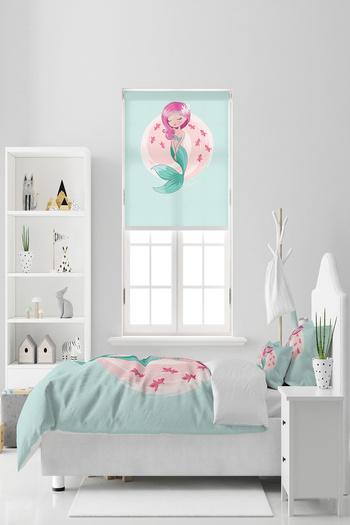 BelezaHome Turquoise Pink Mermaid Single Baby Kids Bedding Set