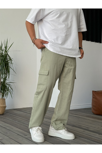 BYBASICMAN Πράσινη τσέπη Cargo Baggy Jean KE-308/360