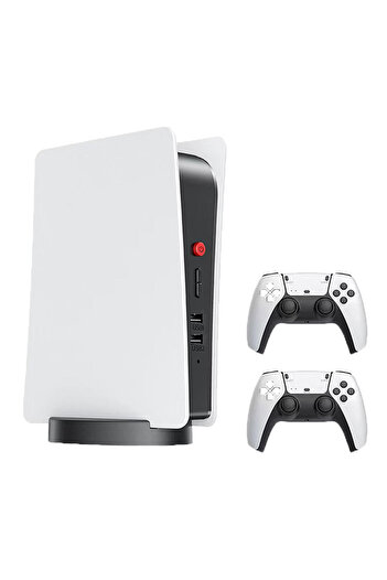 Sony صندوق ألعاب فيديو M5-PS5 بسعة 64 جيجابايت مع أكثر من 1000 لعبة مع وحدة تحكم لاسلكية - أبيض