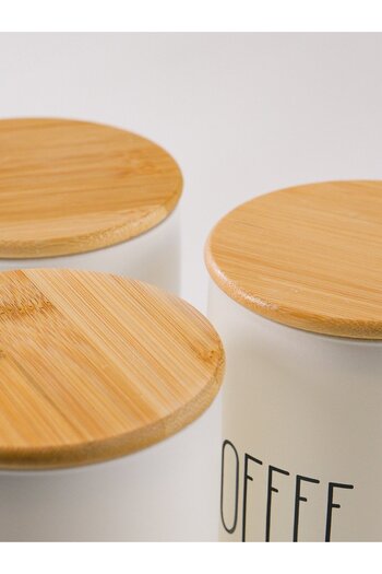 Minihol Fika Bamboo Glass Jar with Lid