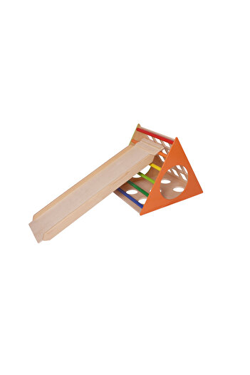 Woodnjoy Ahşap Üçgen Pikler + Geometrik Rampa Ve Kaydırak Seti (2'li Set)
