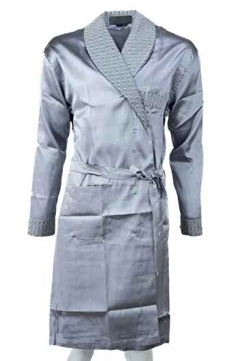 Oppland Men's Stylish Classic Röpteşambır Premium Poplin Verbano Rob with Pockets and Belted Waist