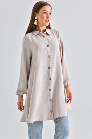 Saade Stone Wooden Buttoned Tunic