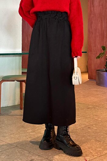 lamelif.com Black Skirt with Elastic Waist - Hijab Master