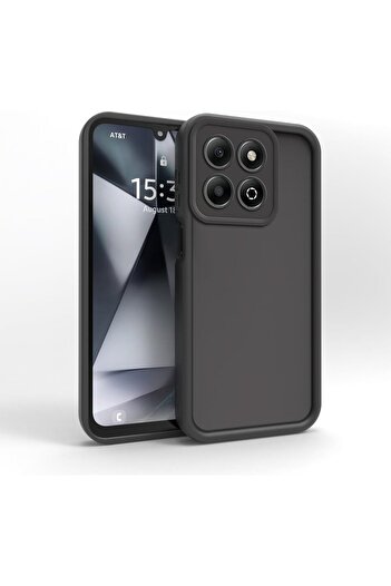 Fibaks Realme 11 4g Case with Camera Protection Soft Tactile Shock Absorbing Black Silicone Cover