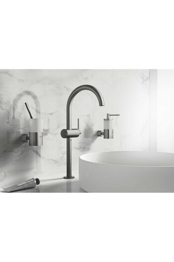 Grohe Baterie lavoar Grohe Atrio 32647AL3, 3/8 inch, monocomanda, pivotanta, evacuare push to open, Grafit
