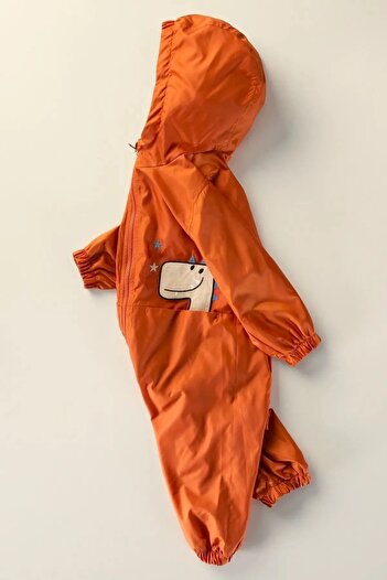 DeKuBaby Cute Dragon Figured Baby and Kids Raincoat Jumpsuit Coat with Flap Pocket