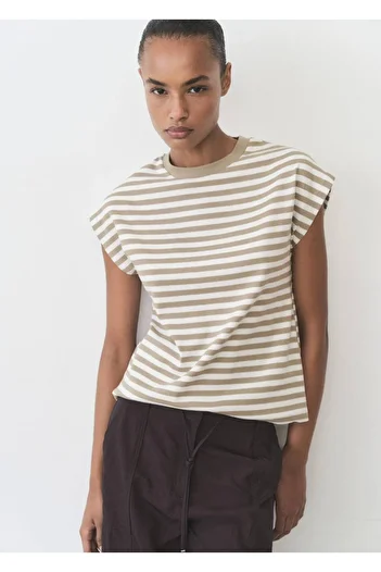 MANGO Woman Striped Short-Sleeved T-Shirt
