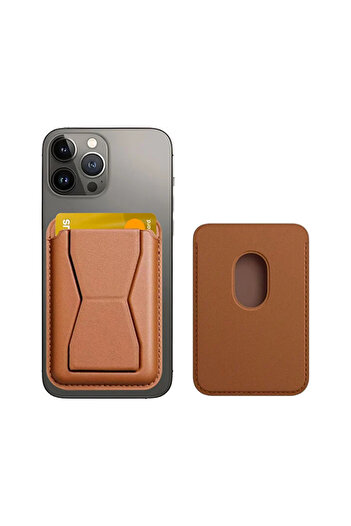 Fibaks For iPhone 11 12 13 14 15 16 17 Plus Pro Max Magnetic Stand Holder Leather Magsafe Wallet Card Holder Case