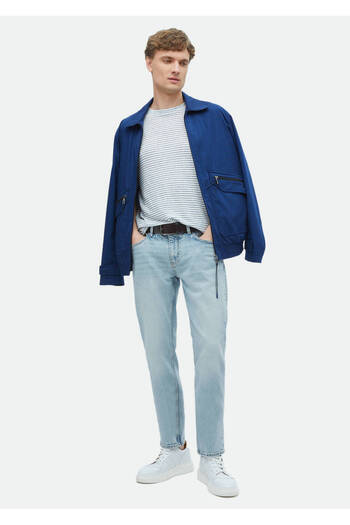 Ramsey Denim Cotton Blend - Blue Regular Fit Trousers