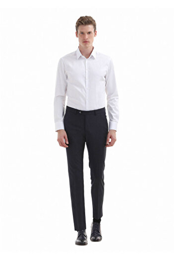 Ramsey Cămașă clasică din bumbac țesut alb Super Slim Fit