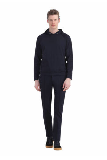 Ramsey Navy Blue Hooded Sweatshirt