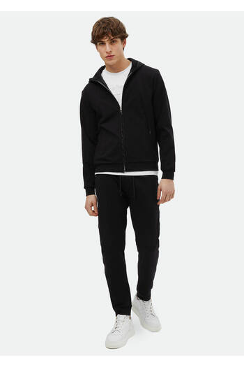 Ramsey Black Hooded Sweatshirt - Straight Cut