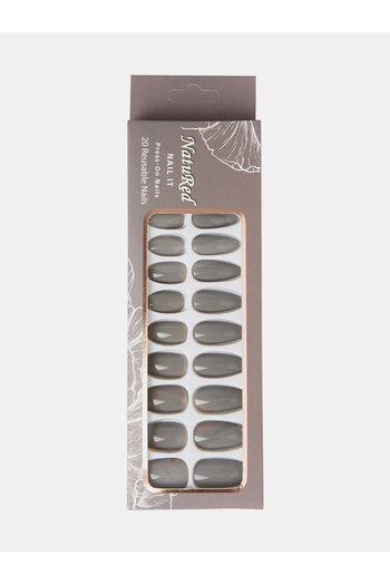 NatuRed Nail It Press-On Nails, Natural Grey