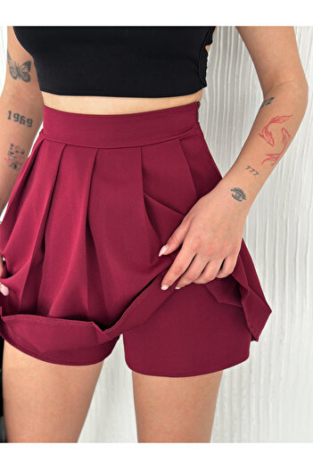 Gugus PANTALONI SCURT/FUSTA DE DAMA PLISATE ÎNCHIDERE FERMOAR MODEL TREND