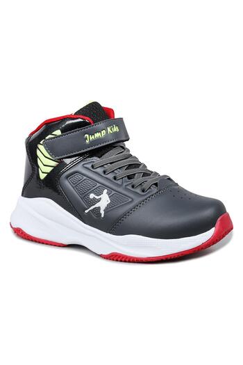 Jump 29196 Dark Gray - Black Unisex Kids Basketball Sports Shoes