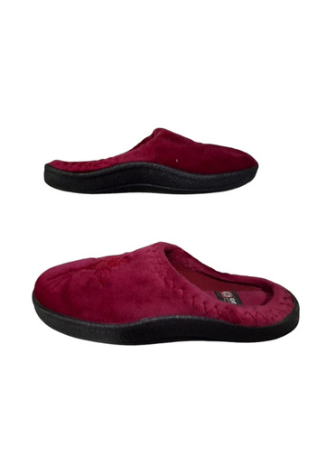 GEZER Burgundy Floral Patterned Indoor Daily Slippers