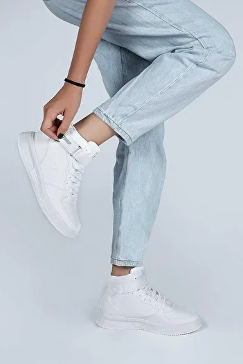 Jump 16308 High Top White Women's Sneaker Casual Sneakers