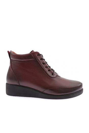 DGN Thick Sole Side Zipper Lace up Women's Boots Bordeaux 5412713