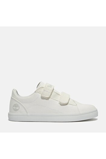 Timberland Stone Jump Low Hook & Loop Sneaker Kids White Sports Shoes Tb0A6C1Jetw1