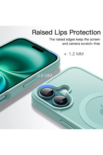 Fibaks Apple iPhone 16 Plus Kılıf Kamera Çıkıntılı Magsafe Şarj Destekli Hassas Tuşlu Yumuşak Mat Kapak