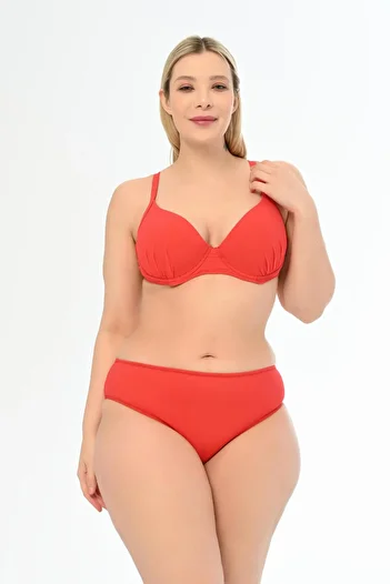 AQUAVİVA Red Plus Size Alexa Covered Aquaviva Bikini Set