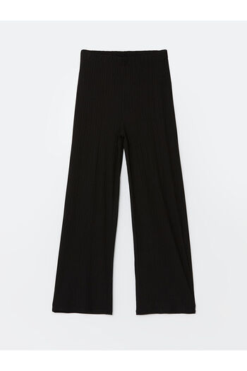LC Waikiki Lcwaikiki Classic Black Women's Elastic Waist Textured Trousers
