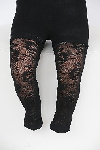 Daymod Black Freesia Baby Pantyhose