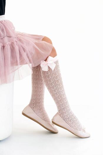 Daymod Orietta Bow Children's Knee Socks Black -