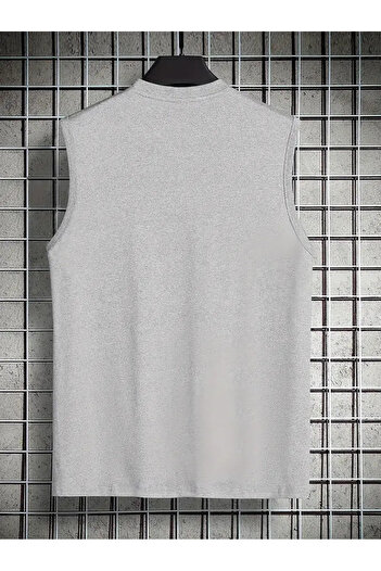 PENTHİLUS Stylish Sleeveless A-Line Giraffe Print T-Shirt for Men - Casual, Round Neck, Perfect for Summer
