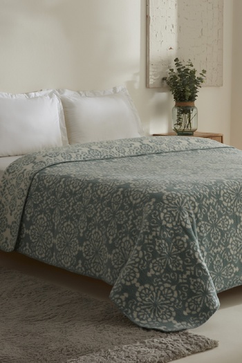 Karaca Home Elvira Double Acrylic Blanket Dark Mint