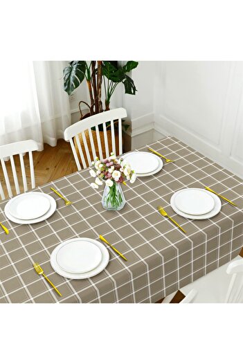 Evim Canvas Tual Mink Liquid Proof Stain Resistant Table Cloth