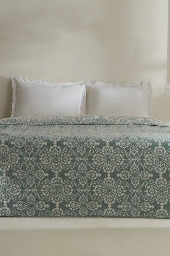 Karaca Home Elvira Double Acrylic Blanket Dark Mint