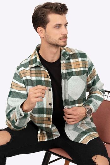 Etikmen Gray Green Transition over Lumberjack Men's Shirt