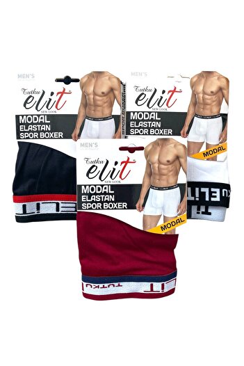 DONLİZZA Tutku Elit Modal Elastane Men's Sports Boxer 3 Pieces