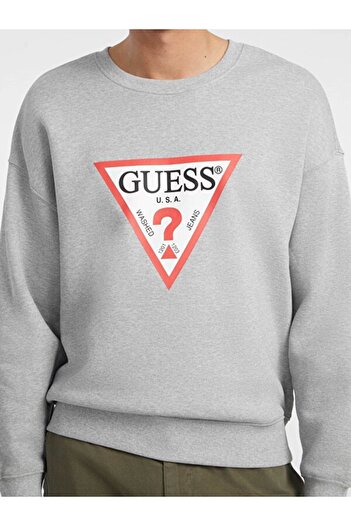 Guess Jeans Marka Logolu GJ CN OS ICONIC TRIANGLE SWEATSHIRT