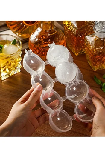Ovebu 4 Compartment Sphere Ice Ball Mold - Round Ice Ball