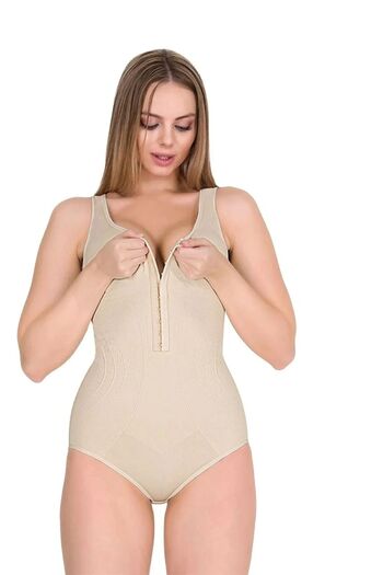 BELLİZZİ Women's Thick Strap Badi Corset with Snap Fasteners 9109